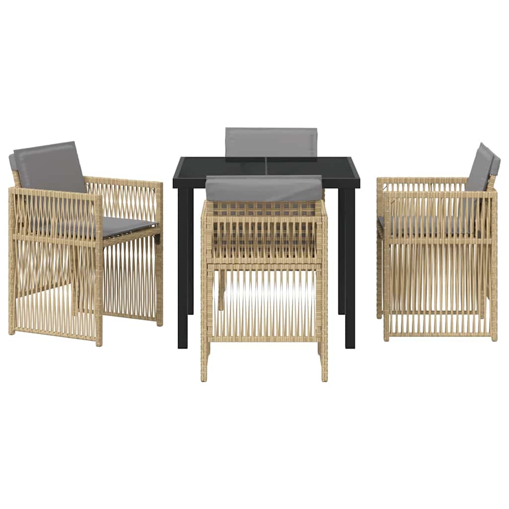 Have Spisebordssæt 5 pcs Beige Poly rattan