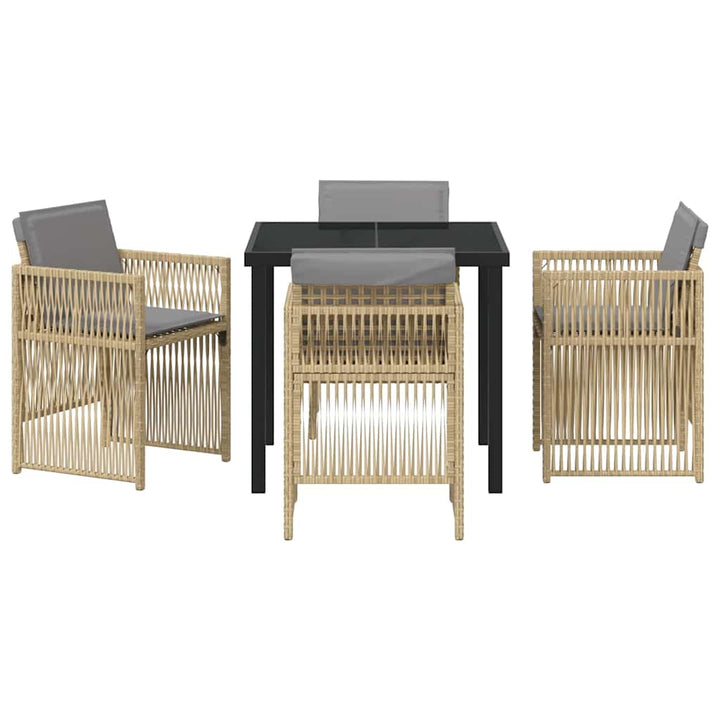 Have Spisebordssæt 5 pcs Beige Poly rattan