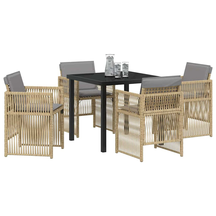 Have Spisebordssæt 5 pcs Beige Poly rattan