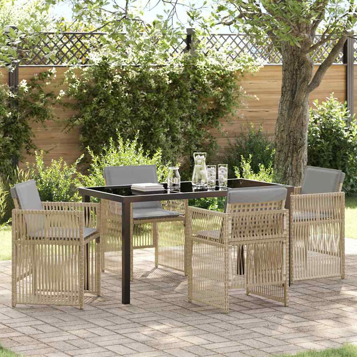 Have Spisebordssæt 5 pcs Beige Poly rattan