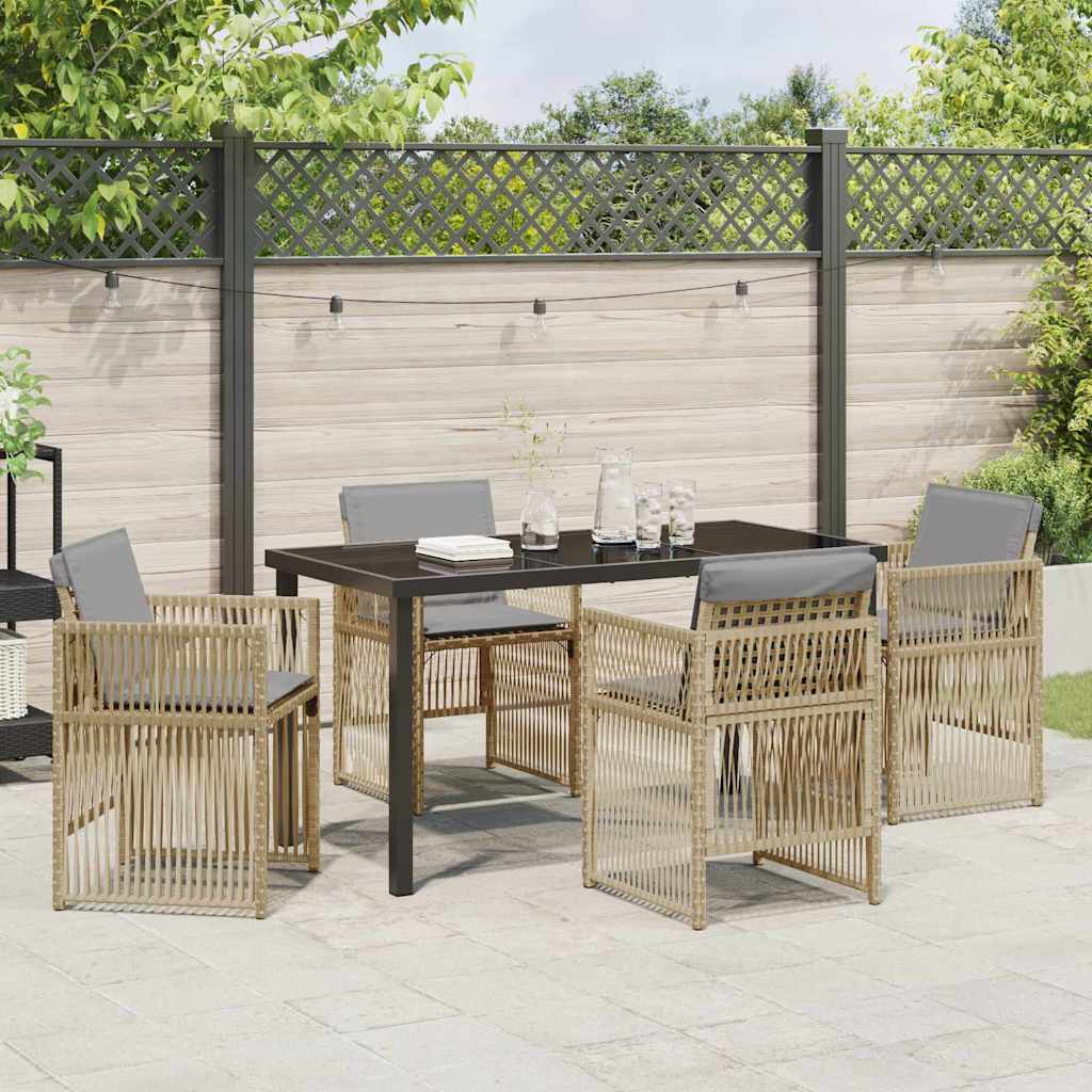 Have Spisebordssæt 5 pcs Beige Poly rattan