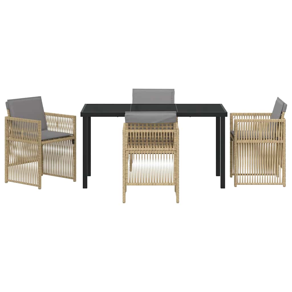 Have Spisebordssæt 5 pcs Beige Poly rattan