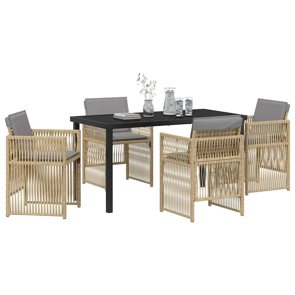 Have Spisebordssæt 5 pcs Beige Poly rattan