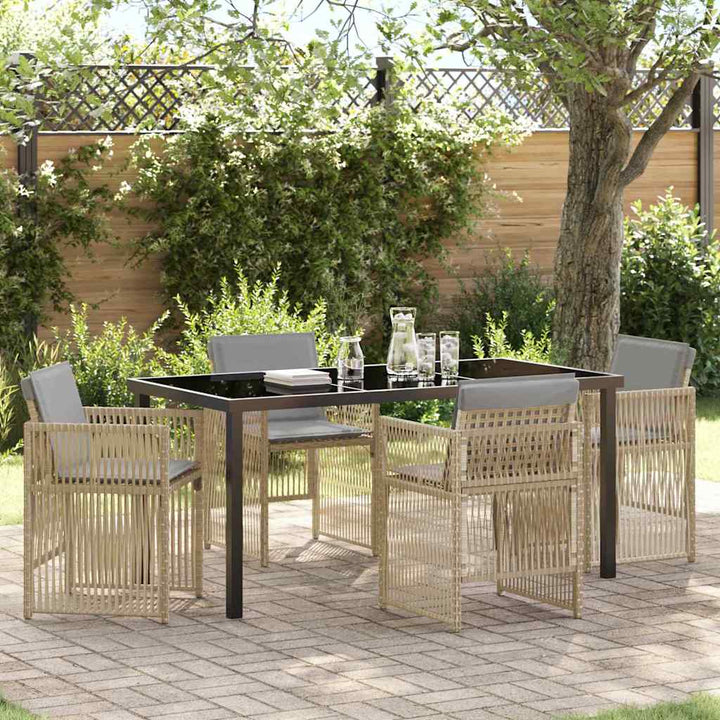 Have Spisebordssæt 5 pcs Beige Poly rattan
