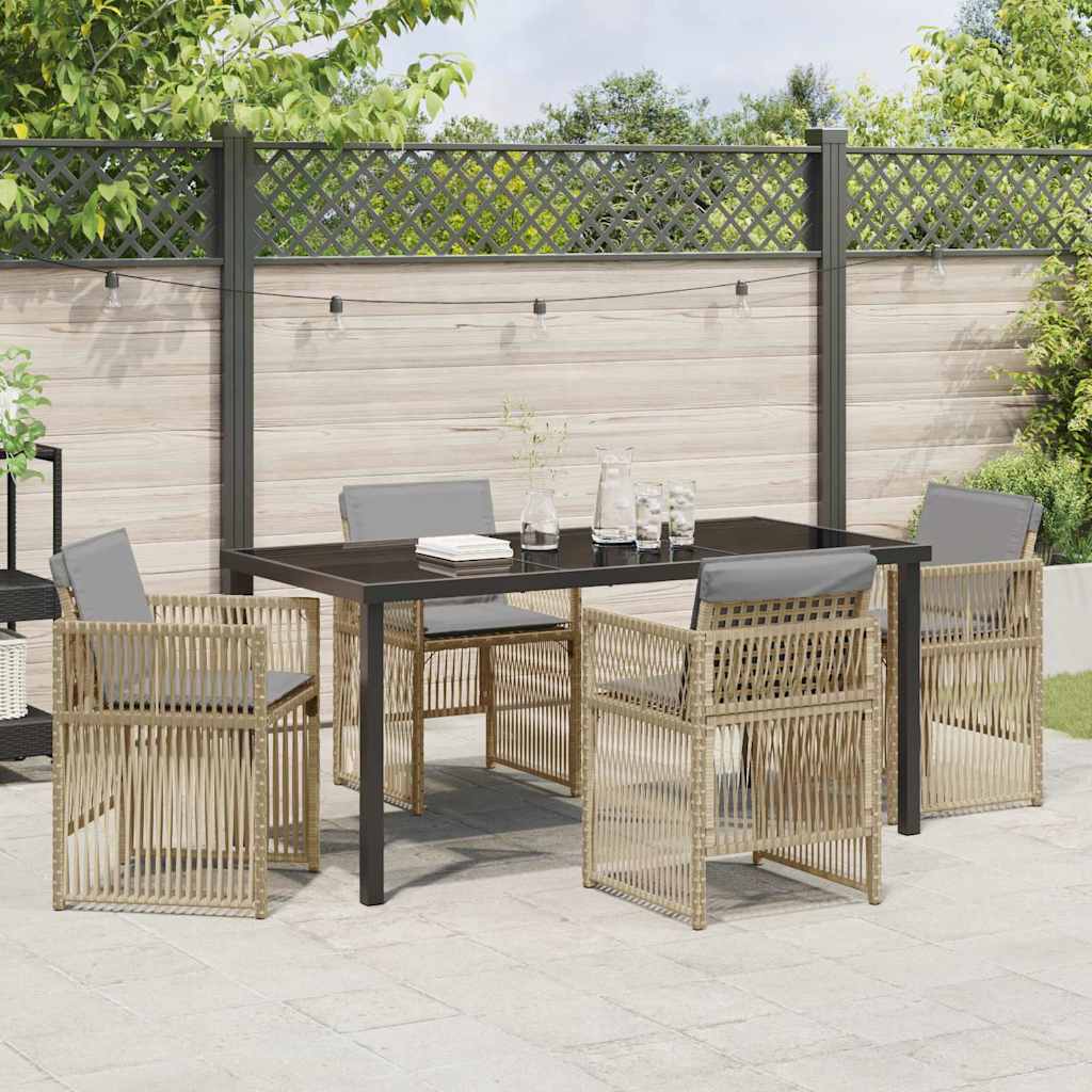Have Spisebordssæt 5 pcs Beige Poly rattan