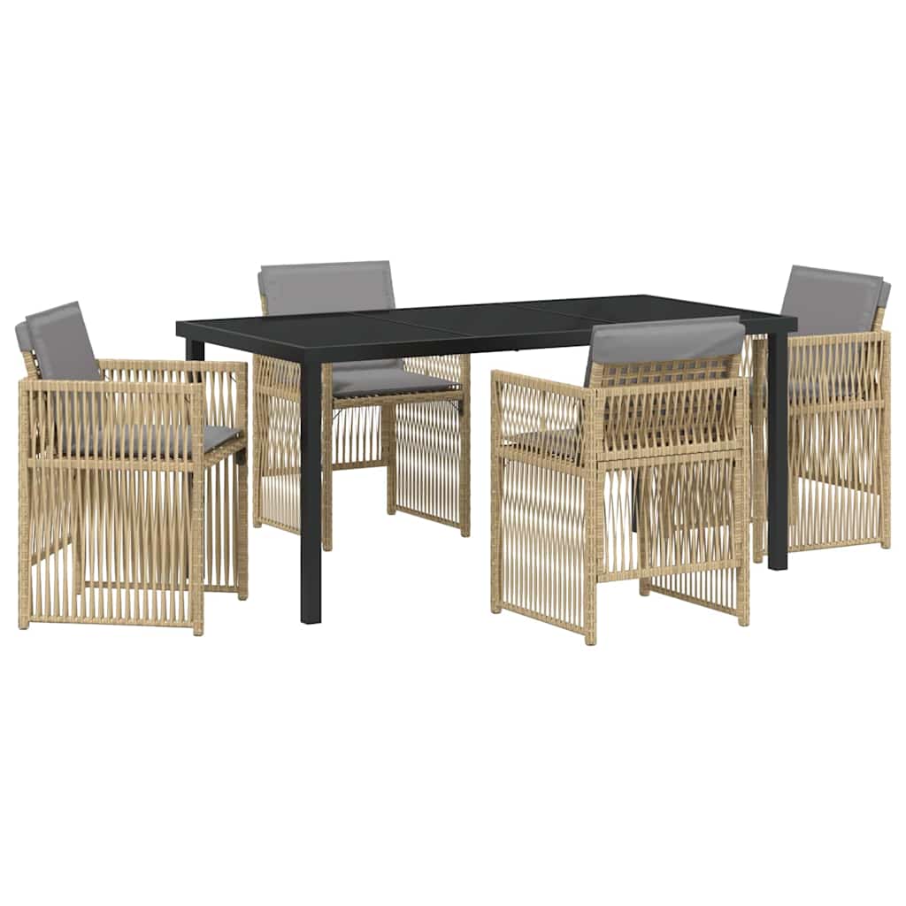 Have Spisebordssæt 5 pcs Beige Poly rattan
