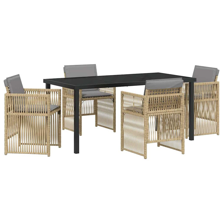 Have Spisebordssæt 5 pcs Beige Poly rattan