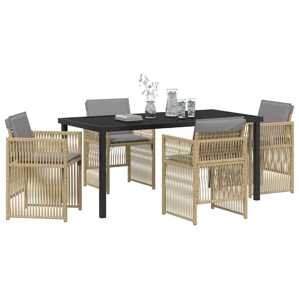 Have Spisebordssæt 5 pcs Beige Poly rattan