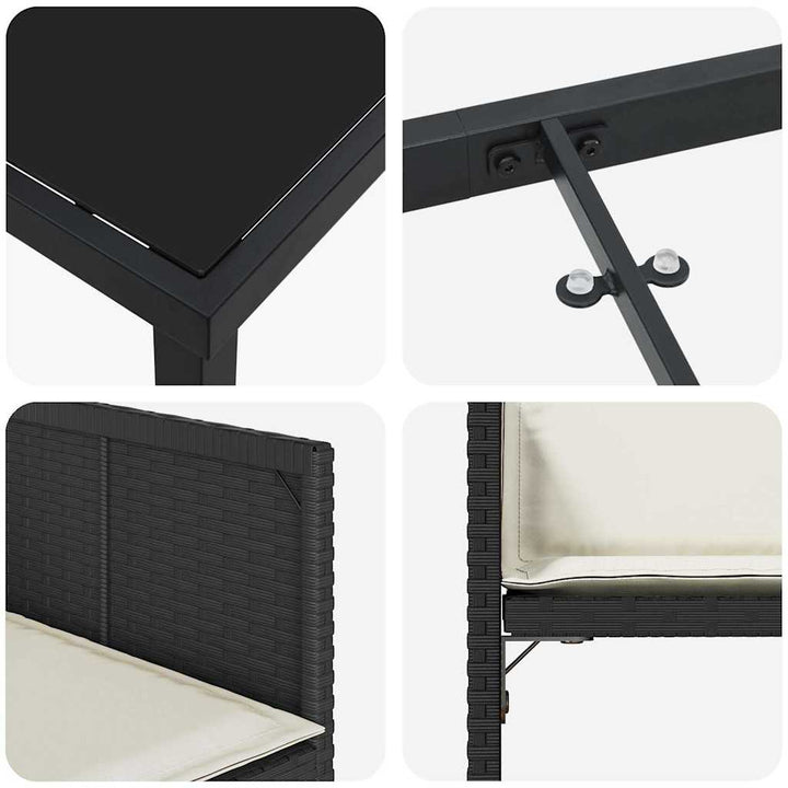 Have Spisebordssæt 5 pcs Sort polyrattan
