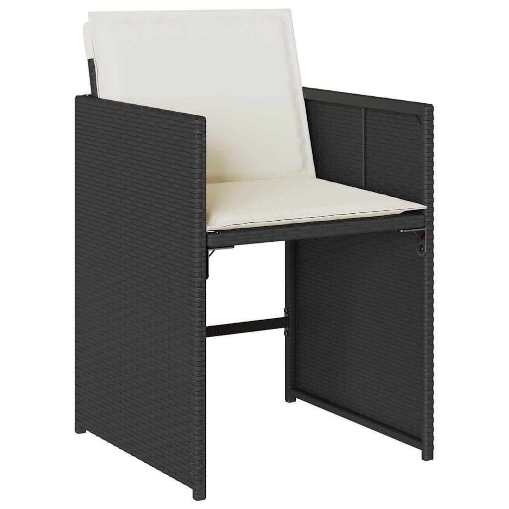 Have Spisebordssæt 5 pcs Sort polyrattan