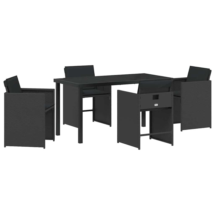 Have Spisebordssæt 5 pcs Sort polyrattan
