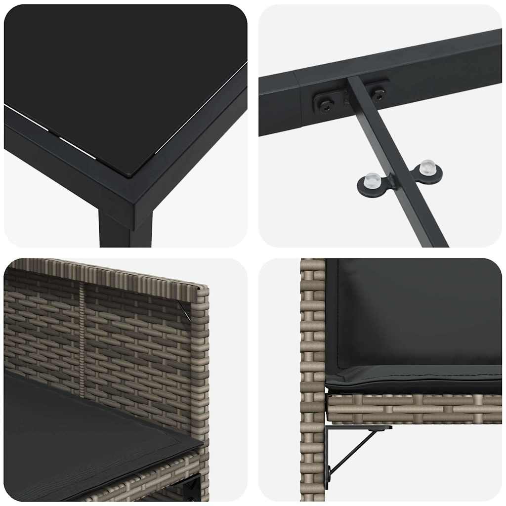 Have Spisebordssæt 5 pcs Grå polyrattan