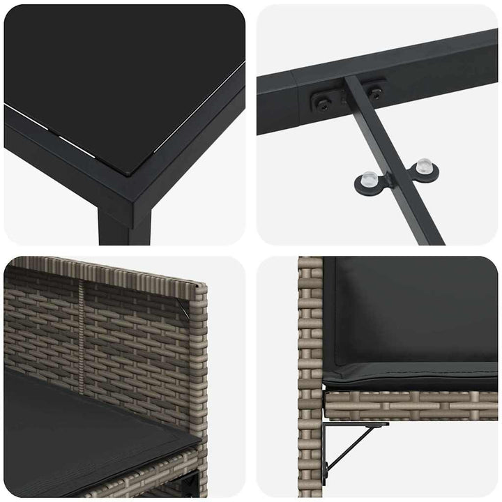 Have Spisebordssæt 5 pcs Grå polyrattan