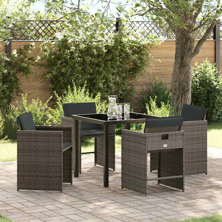 Have Spisebordssæt 5 pcs Grå polyrattan