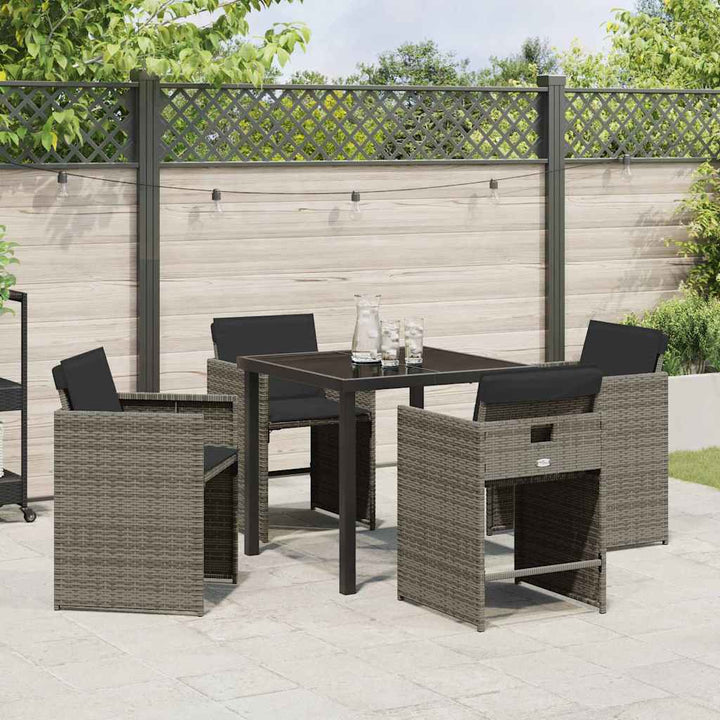 Have Spisebordssæt 5 pcs Grå polyrattan