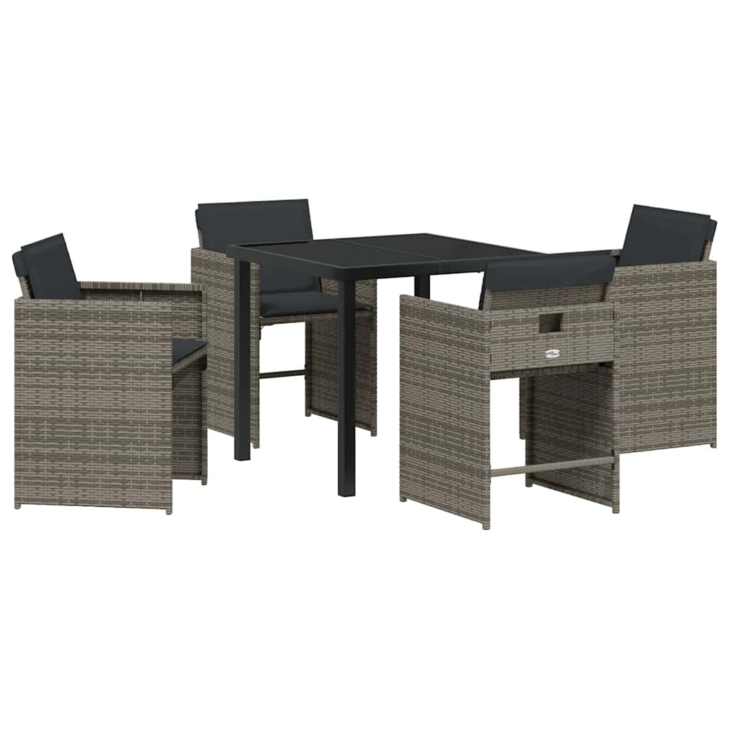 Have Spisebordssæt 5 pcs Grå polyrattan