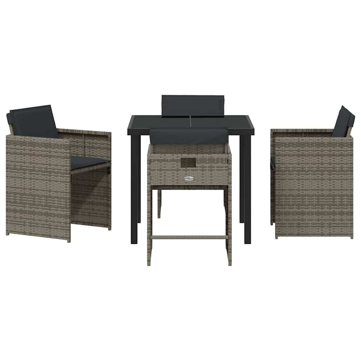 Have Spisebordssæt 5 pcs Grå polyrattan