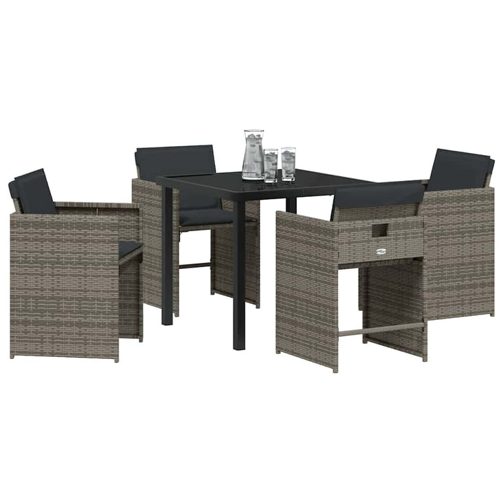 Have Spisebordssæt 5 pcs Grå polyrattan