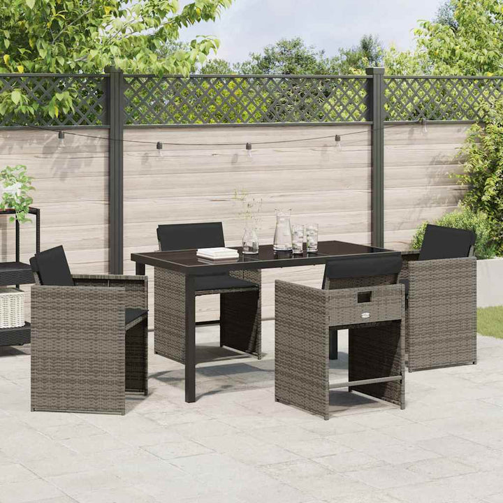 Have Spisebordssæt 5 pcs Grå polyrattan