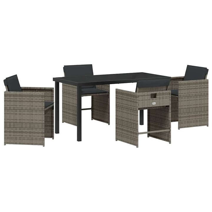 Have Spisebordssæt 5 pcs Grå polyrattan