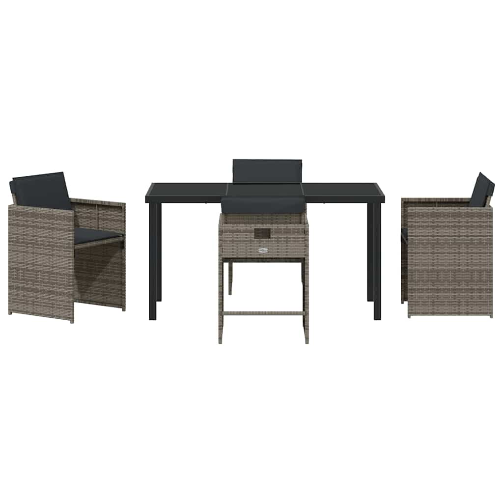 Have Spisebordssæt 5 pcs Grå polyrattan