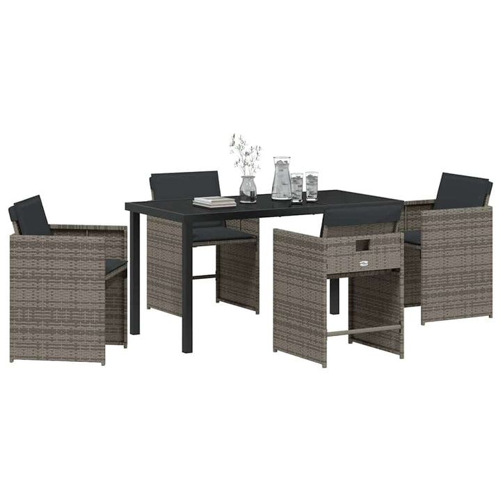 Have Spisebordssæt 5 pcs Grå polyrattan