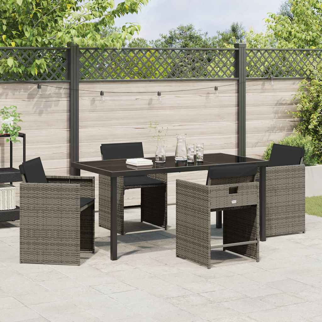 Have Spisebordssæt 5 pcs Grå polyrattan