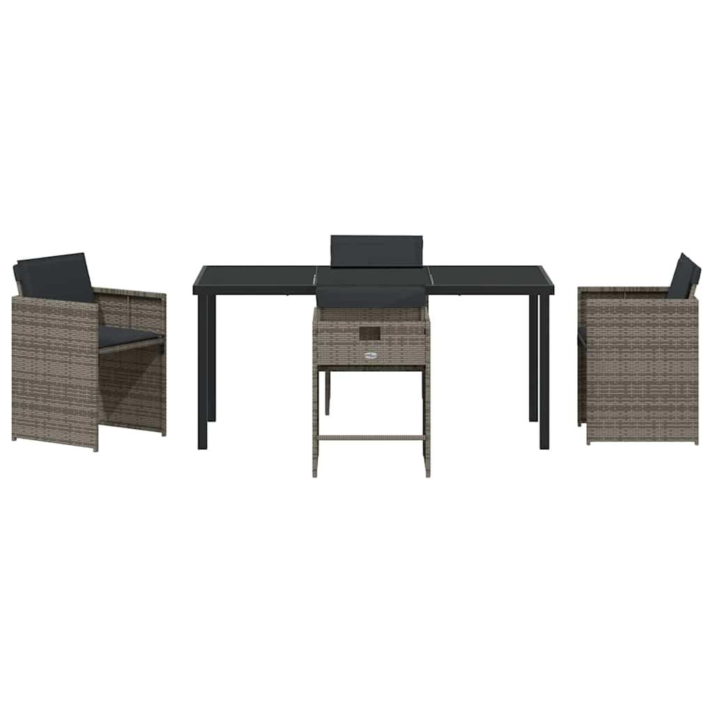 Have Spisebordssæt 5 pcs Grå polyrattan
