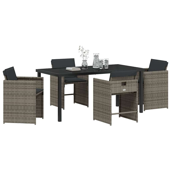 Have Spisebordssæt 5 pcs Grå polyrattan