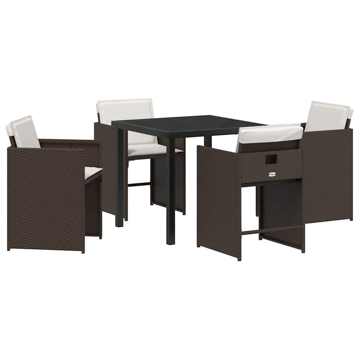 Have Spisebordssæt 5 pcs Brun polyrattan