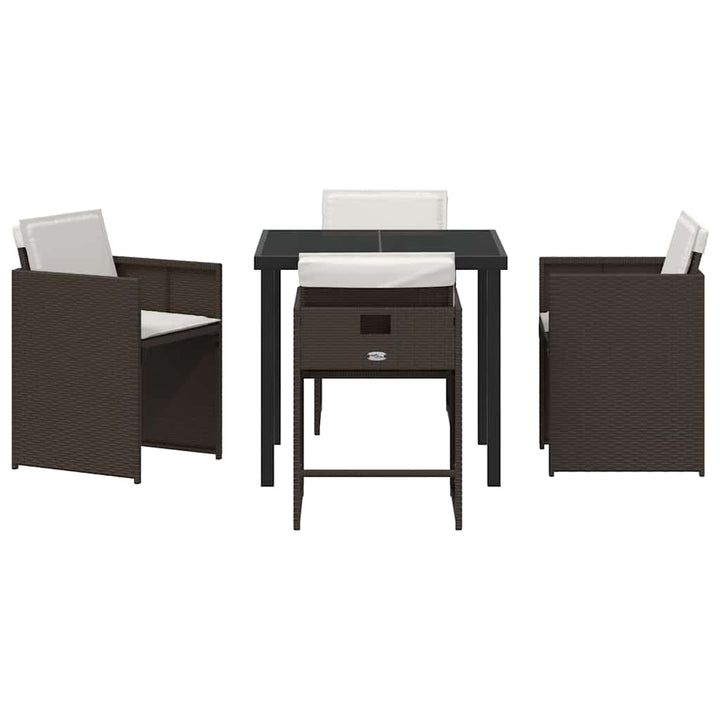 Have Spisebordssæt 5 pcs Brun polyrattan