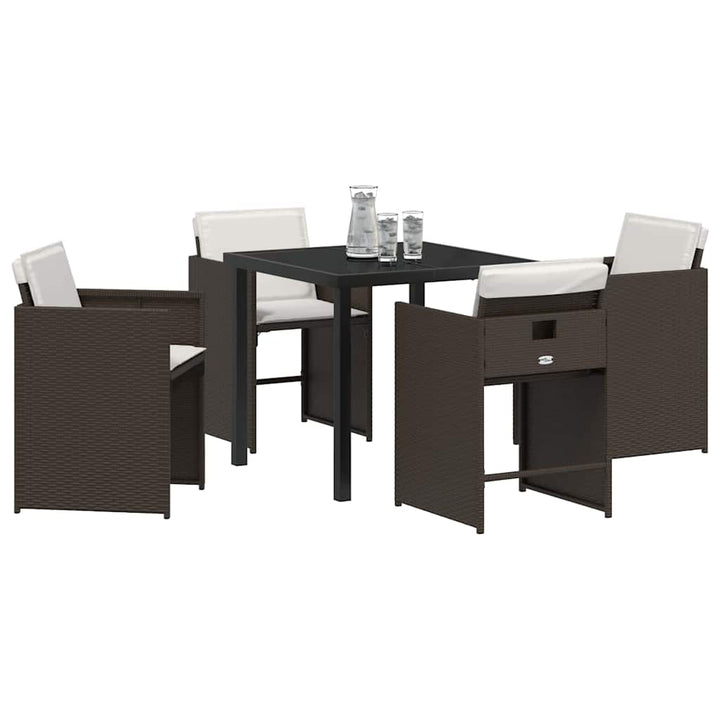 Have Spisebordssæt 5 pcs Brun polyrattan
