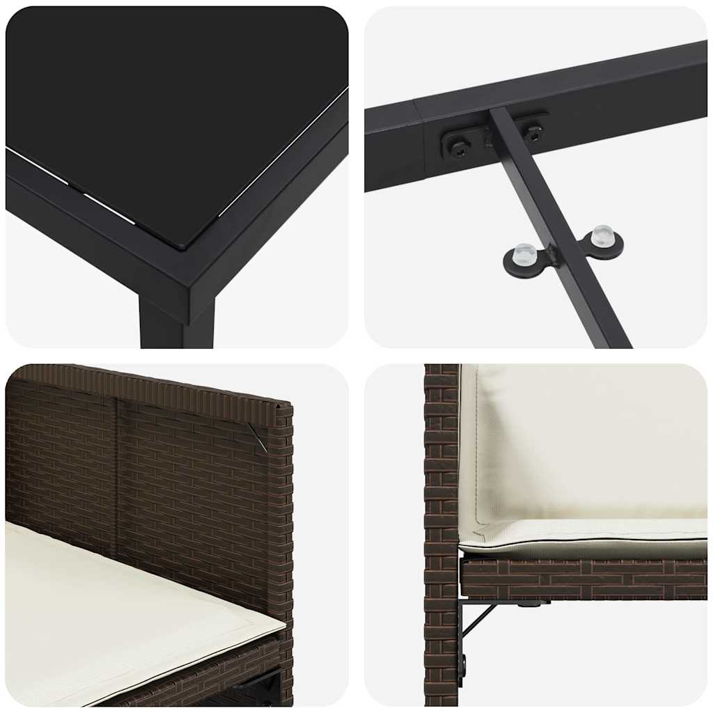 Have Spisebordssæt 5 pcs Brun polyrattan