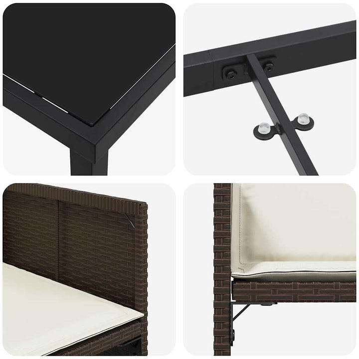 Have Spisebordssæt 5 pcs Brun polyrattan