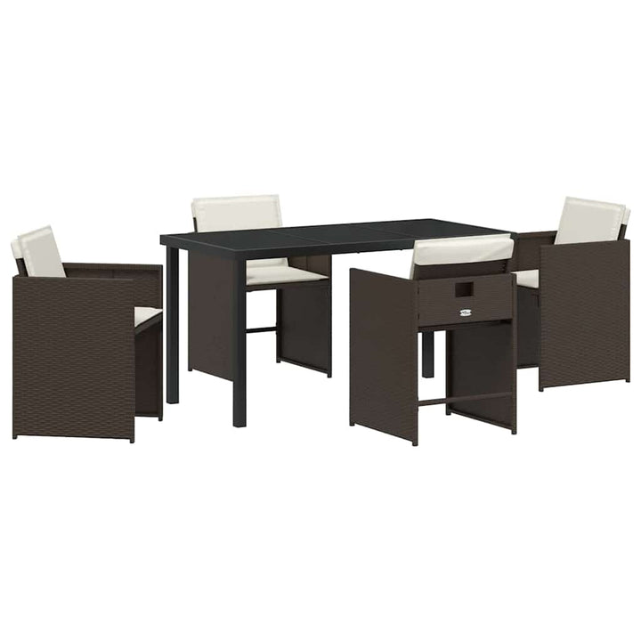 Have Spisebordssæt 5 pcs Brun polyrattan