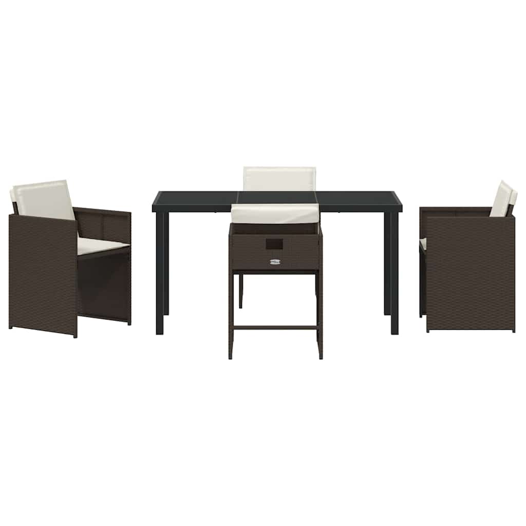 Have Spisebordssæt 5 pcs Brun polyrattan