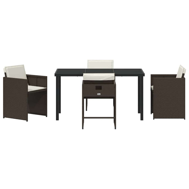 Have Spisebordssæt 5 pcs Brun polyrattan