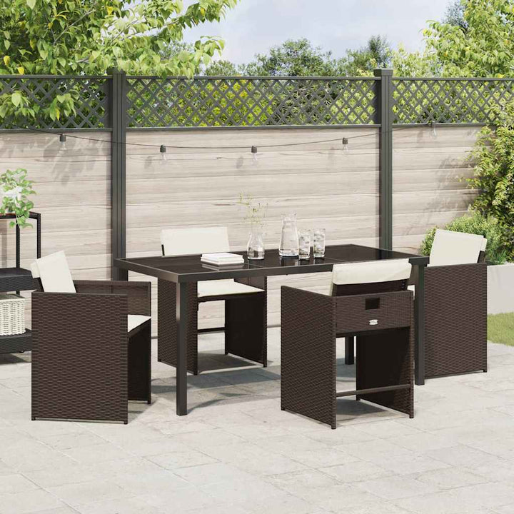 Have Spisebordssæt 5 pcs Brun polyrattan