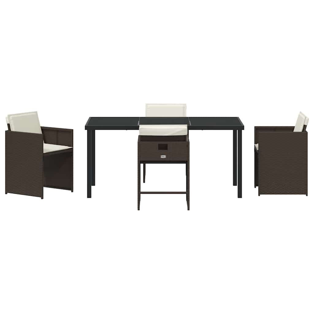 Have Spisebordssæt 5 pcs Brun polyrattan