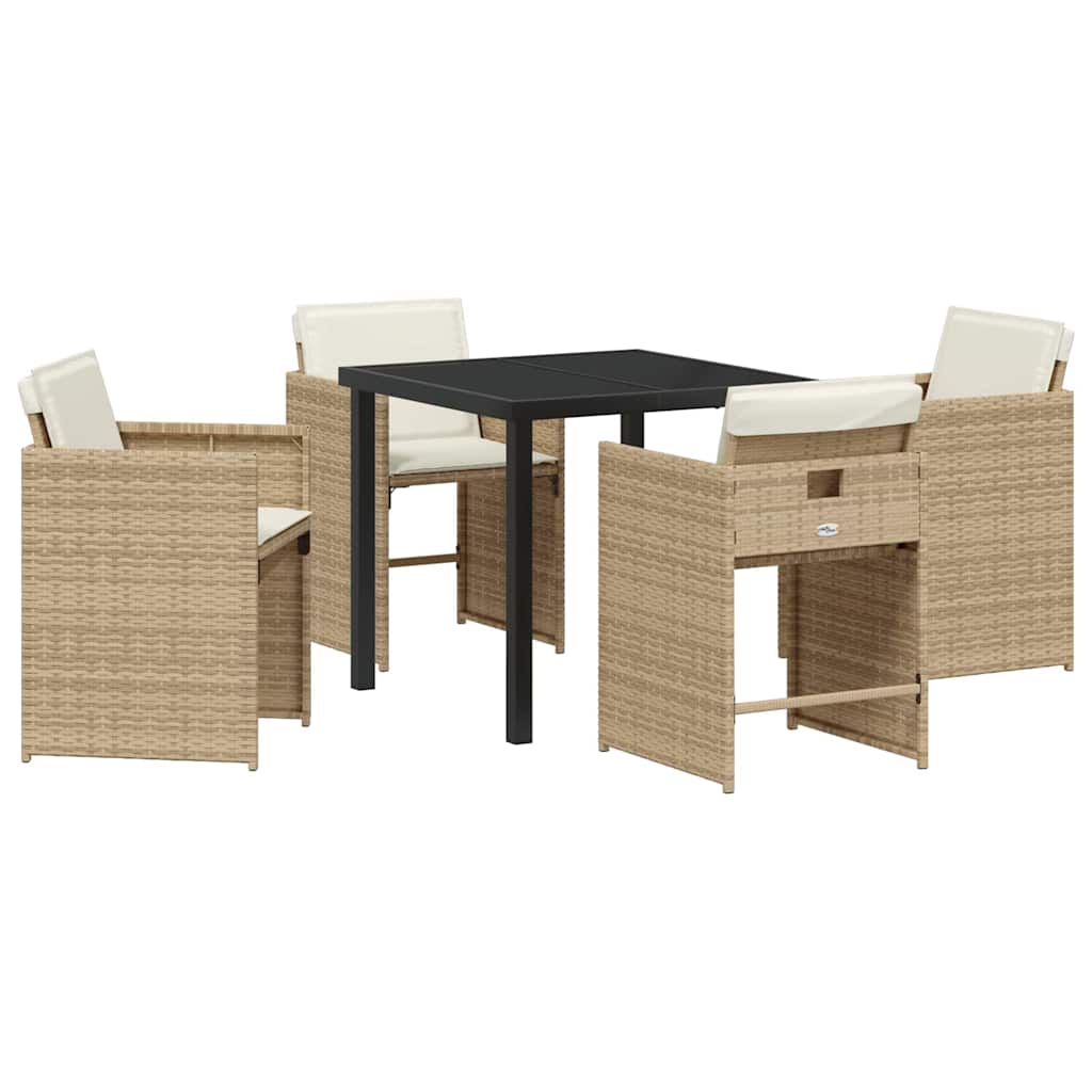 Have Spisebordssæt 5 pcs Beige polyrattan