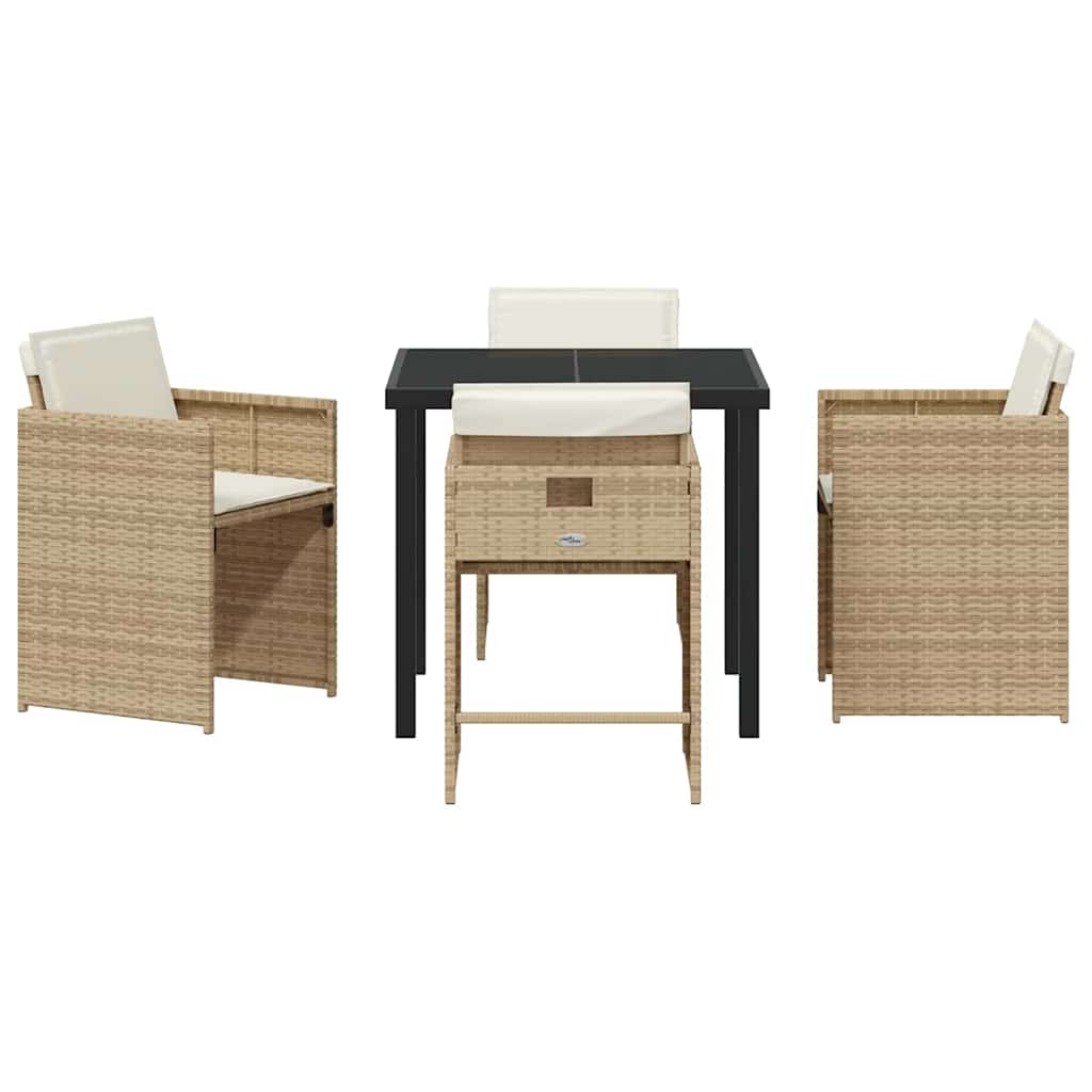 Have Spisebordssæt 5 pcs Beige polyrattan