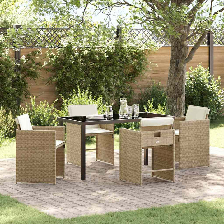 Have Spisebordssæt 5 pcs Beige polyrattan
