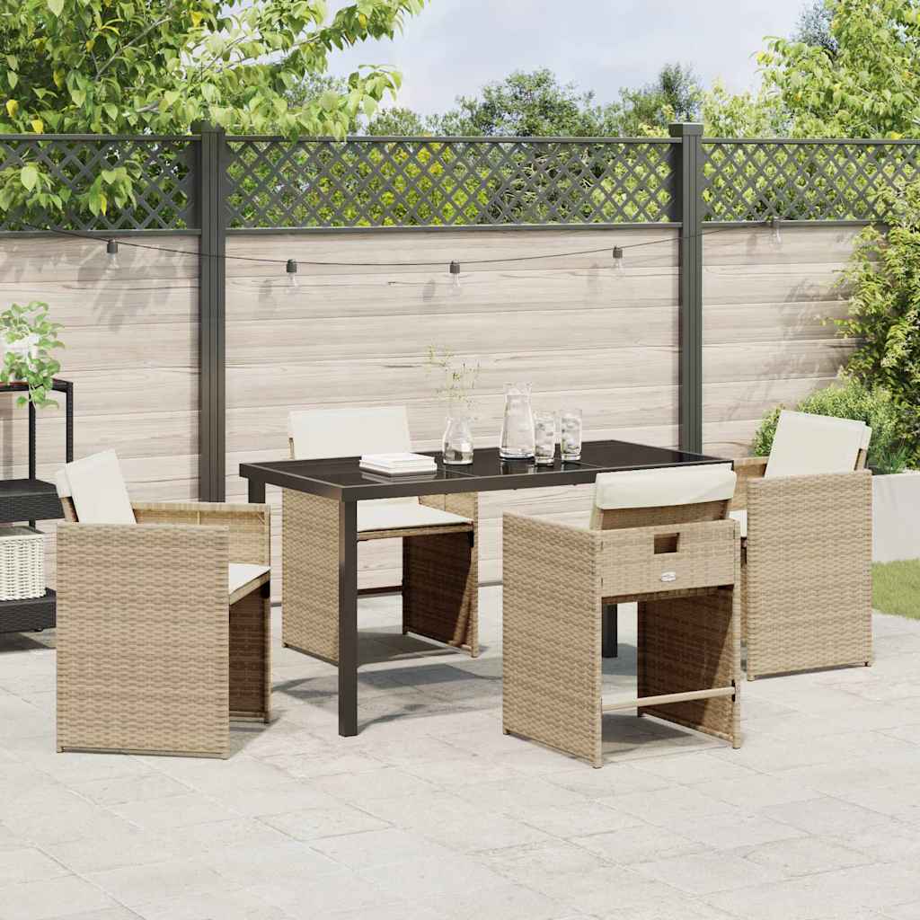 Have Spisebordssæt 5 pcs Beige polyrattan