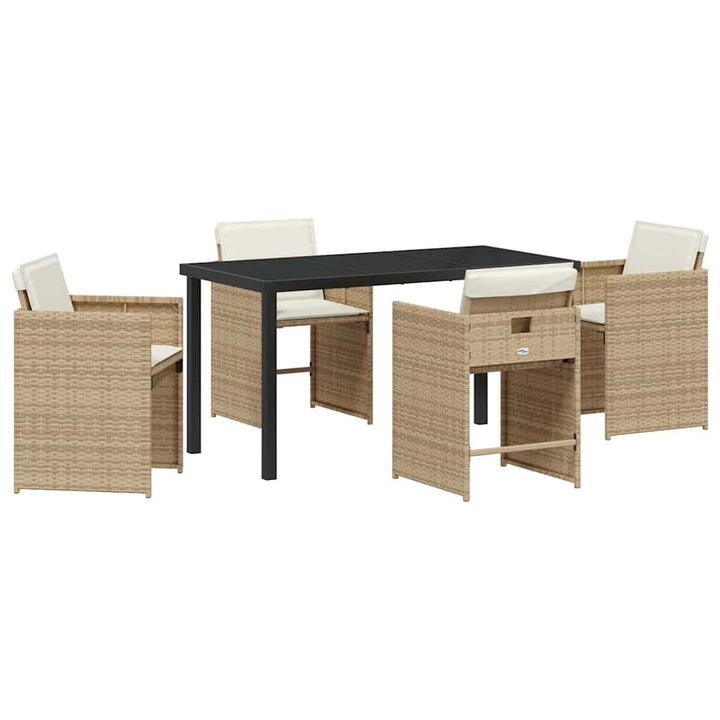 Have Spisebordssæt 5 pcs Beige polyrattan