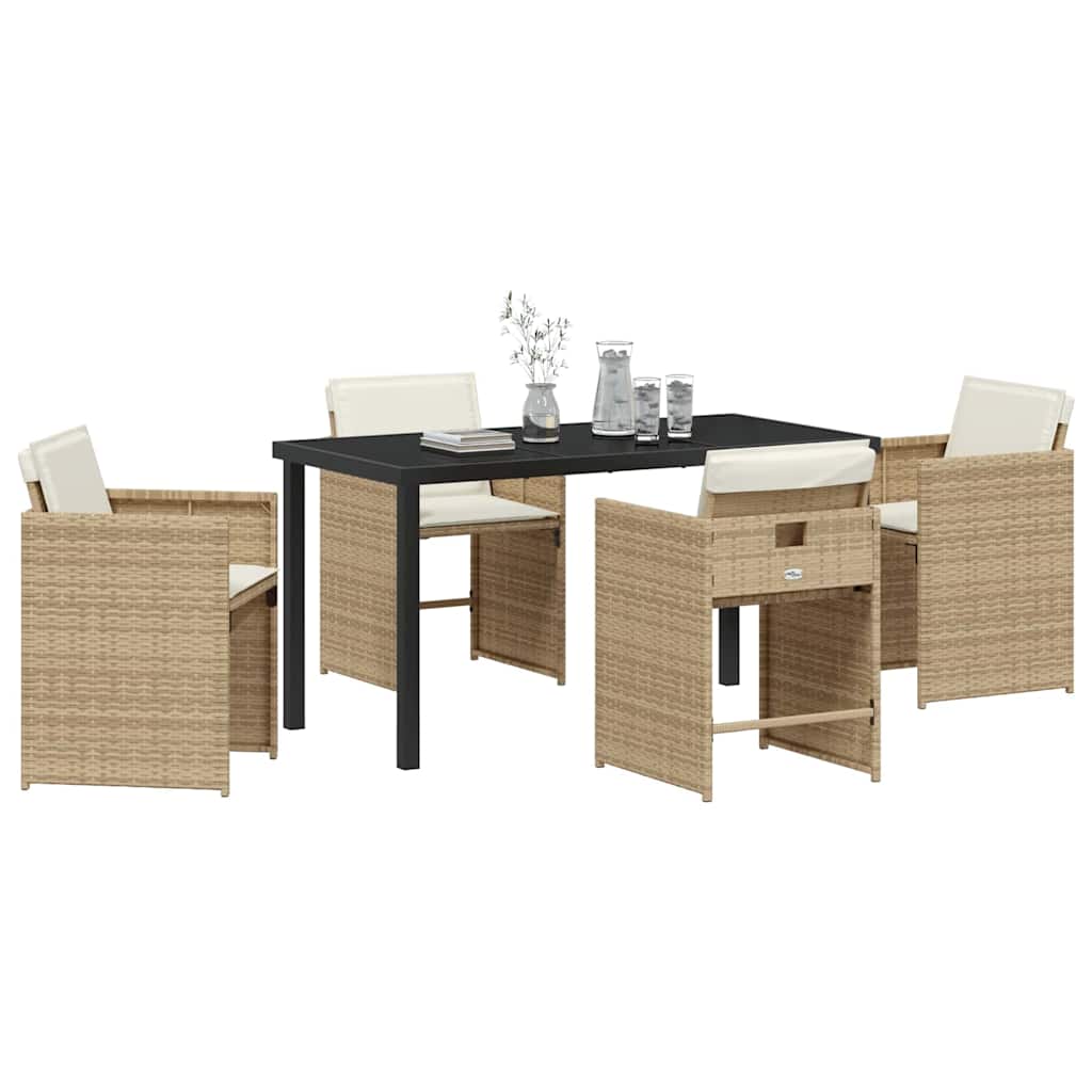 Have Spisebordssæt 5 pcs Beige polyrattan