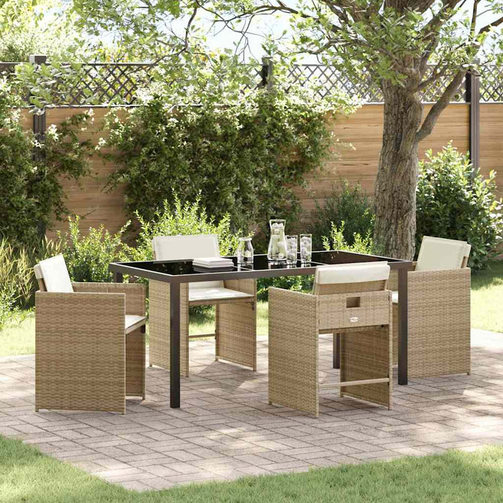 Have Spisebordssæt 5 pcs Beige polyrattan