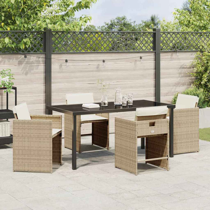 Have Spisebordssæt 5 pcs Beige polyrattan