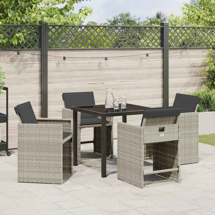 Have Spisebordssæt 5 pcs Lysegrå polyrattan