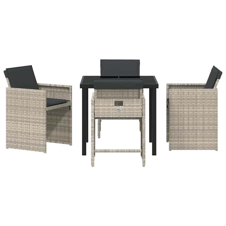 Have Spisebordssæt 5 pcs Lysegrå polyrattan