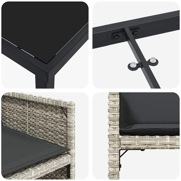 Have Spisebordssæt 5 pcs Lysegrå polyrattan